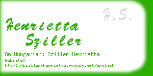 henrietta sziller business card